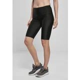 Urban Classics Women's Shiny Rib Cycle shorts with high waist black