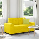 vidaXL Dvosedežna zofe Rumena 120 cm Žamet, (22054477) | Shoptok.si