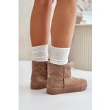 Big Star Ankle snow boots with zip insulated with fur Big Star beige | Shoptok.si
