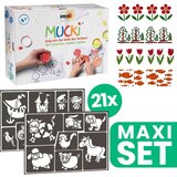  Otroška zbirka slikarskih šablon 21 kosov + MUCKI Finger Paint Set | Shoptok.si