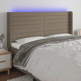 Maison Chic led posteljno vzglavje - vzglavna omarica - nočna omarica taupe 183x16x118/128 cm blago, (21706274) | Shoptok.si
