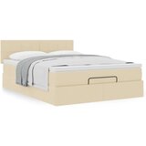  Otomanski krevet s madracem krem 140x190cm od tkanine | shoptok.hr