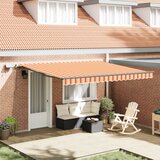vidaXL Ročna Retraktibilna Tenda z LED Rumena in Oranžna 400x300 cm Cene