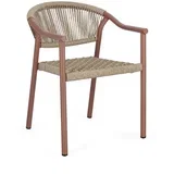 Kovinski vrtni stol v rdeči in naravni barvi Canarias –