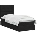 Krevet s madracem i skladištem Crna 90 x 190 cm tkanina | shoptok.hr