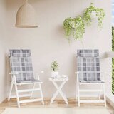  Jastuci za stolicu visoki naslon 2 kom sivi karirani od tkanine | shoptok.hr