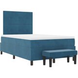 Box Postelja z vzmetnico z vzmetnico Temno modra 120 x 200 cm Žamet, (5000128660) | Shoptok.si