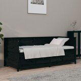 The Living Store Dnevna postelja črna 75x190 cm trdna borovina - Dnevna Postelja, (21508767) | Shoptok.si