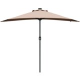 vidaXL Vrtni dežnik Taupe 294 x 150 x 223 cm blago | Shoptok.si