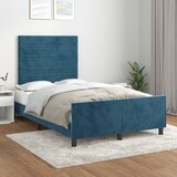 Maison Chic Posteljni okvir - Dvoposteljna postelja - Zakonska postelja brez vzmetnice temno moder 120x200 cm žamet-J12722, (21761315) | Shoptok.si