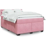 Krevet s oprugama i madracem ružičasti 140x190 cm baršunasti | shoptok.hr