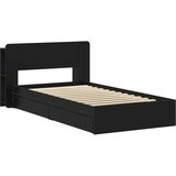  Okvir kreveta s pohranom Crna 90 x 190 cm Konstruirano drvo | shoptok.hr