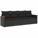 4-dijelni set vrtnih sofa od poliratana s jastucima crni | shoptok.hr