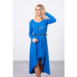Kesi Dress with decorative belt and mauve-blue inscription Cijene