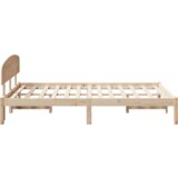 vidaXL Posteljni okvir s hrbtom 120x200 cm iz trdnega borovega lesa | Shoptok.si