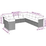  11-dijelni set vrtnih sofa od poliratana s jastucima crni | shoptok.hr