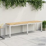  Vrtna klupa 161 x 35 x 45 cm Čvrsto drvo akacije Bijela | shoptok.hr