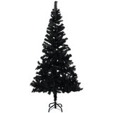 vidaXL Umetna novoletna jelka s stojalom črna 210 cm PVC | Shoptok.si