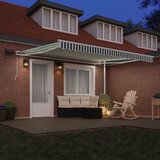  Skrovita tenda Zelena i bijela 400 × 300 cm Tkanina i čelik | Eponuda.com