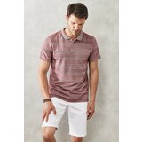 AC&Co / Altınyıldız Classics Men's Burgundy Slim Fit Slim Fit Polo Neck Short Sleeve T-Shirt Cene