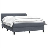 vidaXL Box Spring postelja z vzmetnico Temno siva 140x220 cm Velvet | Shoptok.si