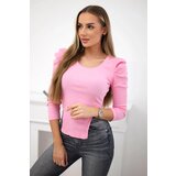 Kesi Blouse with puff sleeves light pink | shoptok.hr