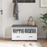  Klupa za hodnik s jastukom s ladicama Bijeli 80 x 38 x 46 cm | Eponuda.com