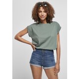 UC Curvy Women's T-shirt with an extended shoulder in light leaf color | Shoptok.si