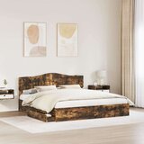  Postelja s shranjevanjem z vzglavjem Dimljeni oreh 180 x 200 cm, (5000105750) | Shoptok.si