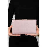 LuviShoes MARSEILLE Pink Sand Glitter Women's Evening Dress Bag