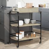 vidaXL Kuhinjski voziček sonoma hrast 81,5x41x92,5 cm inženirski les, (21072478) | Shoptok.si