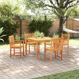  Vrtni set za objed 5 kom. Smeđa Čvrsto drvo akacije 140 x 80 x 74 cm | shoptok.hr