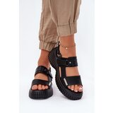 EVENTO Leather Women's Platform Sandals Black Mertella | Shoptok.si