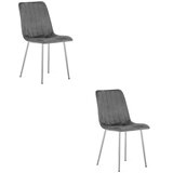 Lava stolica - tamno sivi baršun / kromirane noge x 2 | shoptok.hr
