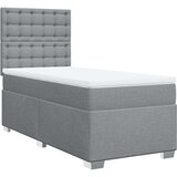 vidaXL Box spring krevet s madracem svjetlosivi 90x190 cm od tkanine | shoptok.hr