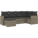  6-dijelni set vrtnih sofa od poliratana s jastucima sivi | shoptok.hr