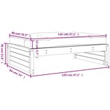  Vrtni tabure bijeli 120 x 80 cm od masivne borovine | shoptok.hr