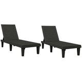  Ležaljke za sunčanje 2 kom crne 155x58x83 cm od polipropilena | shoptok.hr