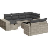  11-dijelni set vrtnih sofa poliratan s jastucima svijetlosivi Slike
