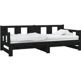  Dnevni ležaj na izvlačenje crni 2x (80x200) cm masivna borovina | shoptok.hr
