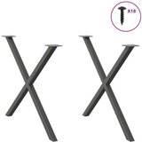 vidaXL noge za jedilno mizo x-oblika 2 kosa antracit 90x(72-73) cm | Shoptok.si