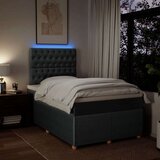 vidaXL Box spring postelja z vzmetnico temno siva 120x200 cm blago | Shoptok.si