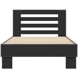 Okvir za krevet crni 75 x 190 cm od konstruirano drvo i metal | shoptok.hr