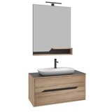 Hanah home Kupatilski ormarić sa umivaonikom i ogledalom (2 komada) Galia 100 v2 529 | Eponuda.com