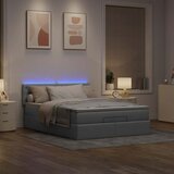 vidaXL Otomanska postelja z vzmetnico siv 140x190 cm blago Cene