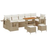 vidaXL 10-dijelni vrtni sofa set s jastučićima Bež Poli Ratan Akacija, 3-dijelni vrtni blagovaonski set s jastučićima Bež Poli Ratan Akacija Cijene