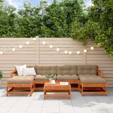  Set lounge namještaja za vrt 7 pcs Vosak Smeđa Masivna borovina - Vosak smeđa | shoptok.hr