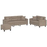  3-dijelni set sofa s jastucima smeđesivi od mikrovlakana | shoptok.hr