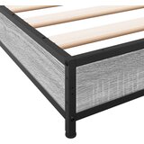 vidaXL Posteljni okvir siva sonoma 75x190 cm inženirski les in kovina, (21128512) | Shoptok.si