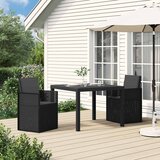  Vrtni set za objed s jastukom 3 pcs Antracit PP | shoptok.hr